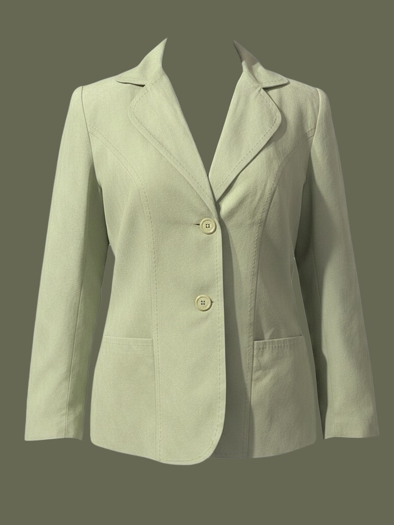 Kim Rogers Light Green Blazer Small Tailored Jacket Polyester Chic